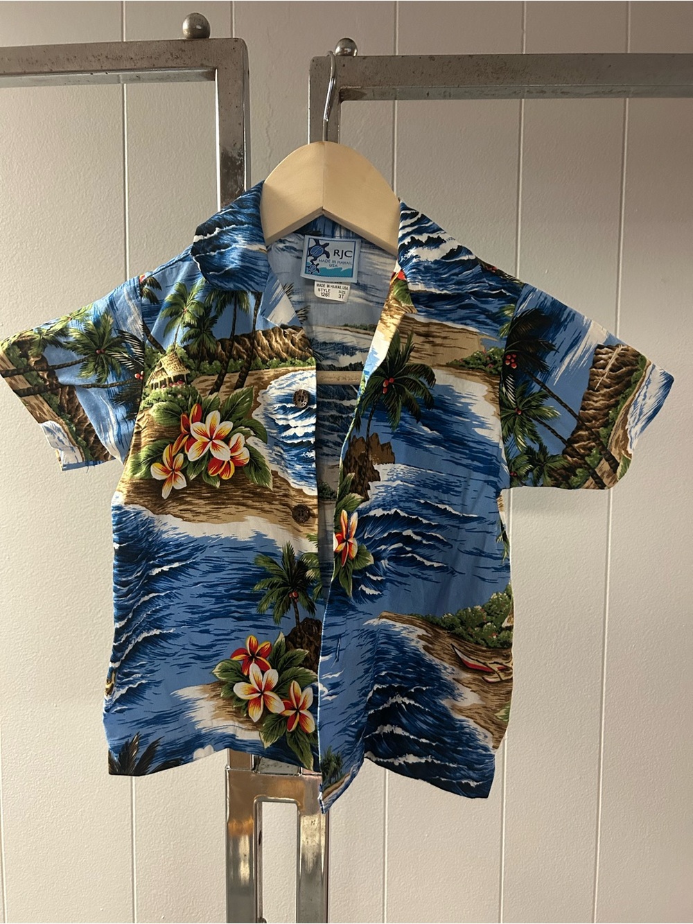 RJC Blue Tropical Hawaiian Shirt for Kids 3T